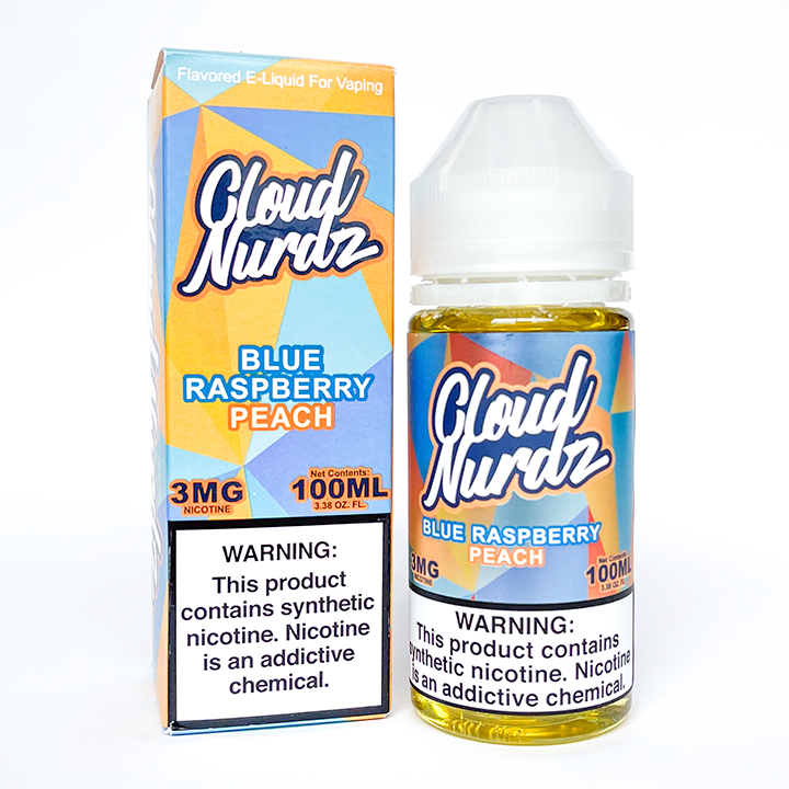 Cloud Nurdz E-liquid Blue Raspberry Peach (0%)