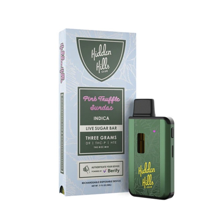 Hidden Hills Desechable 3G Live Sugar D9 PINK TRUFFLE SUNDAE Indica