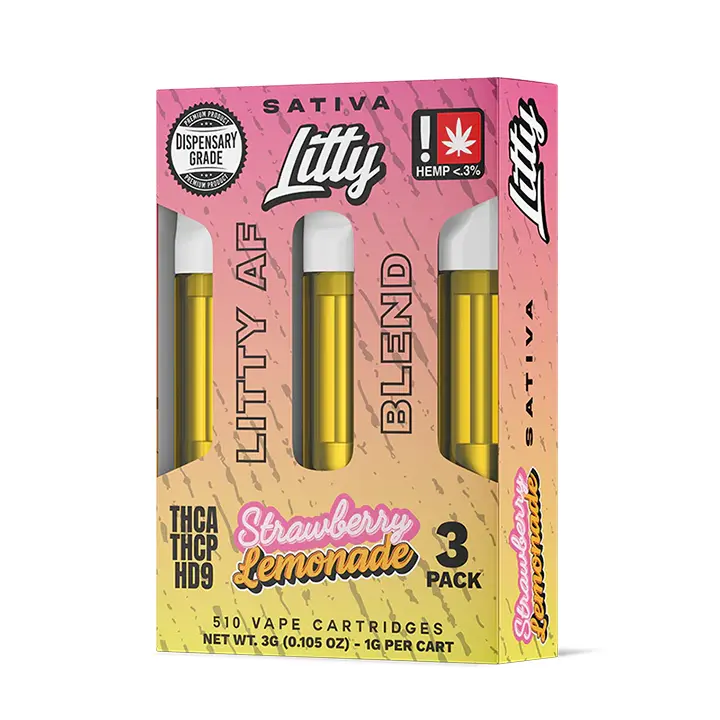 Litty AF Blend Cart Strawberry Lemonade Sativa 3Pk