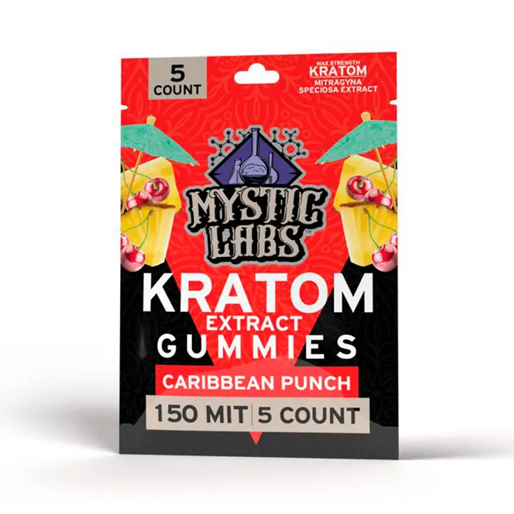Mystic Labs Kratom Gummies 150 MIT Caribbean Punch