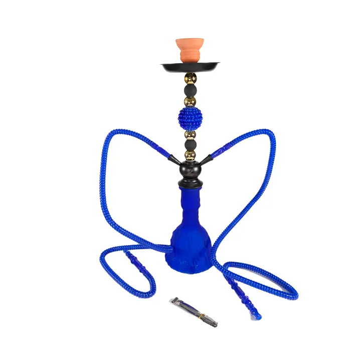 Zebra Hookah Amal-2 Mangueras Azul