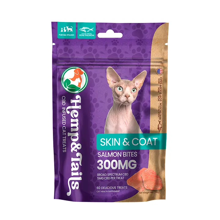 Hemp & Tails Gato - Piel & Pelaje - Salmon Bites