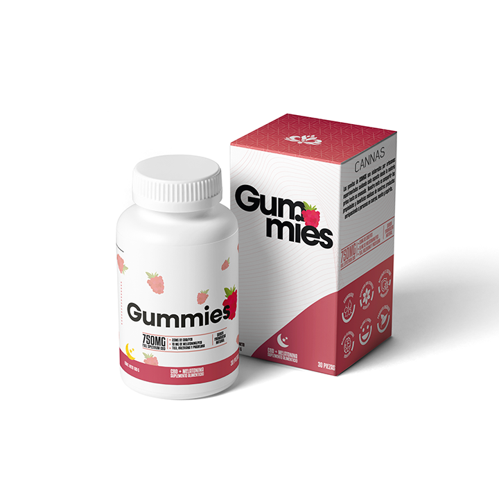Cannas Gummies Raspberry 750 MG + Melatonina