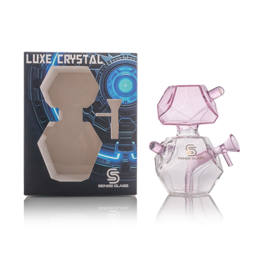 Sense Glass Luxe Crystal Pink Waterpipe 6"