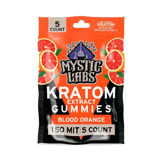 Mystic Labs Kratom Gummies 150 MIT Blood Orange
