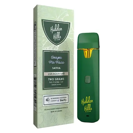 Hidden Hills Desechable 2G D9+THC-P Grape Pie Face Sativa