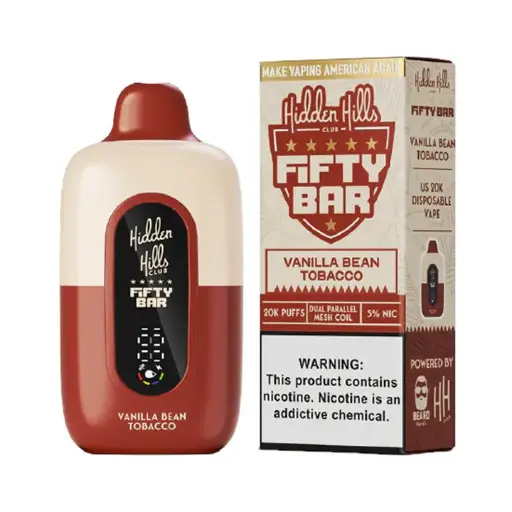 Hidden Hills Fifty Bar 20K Vanilla Bean Tobacco